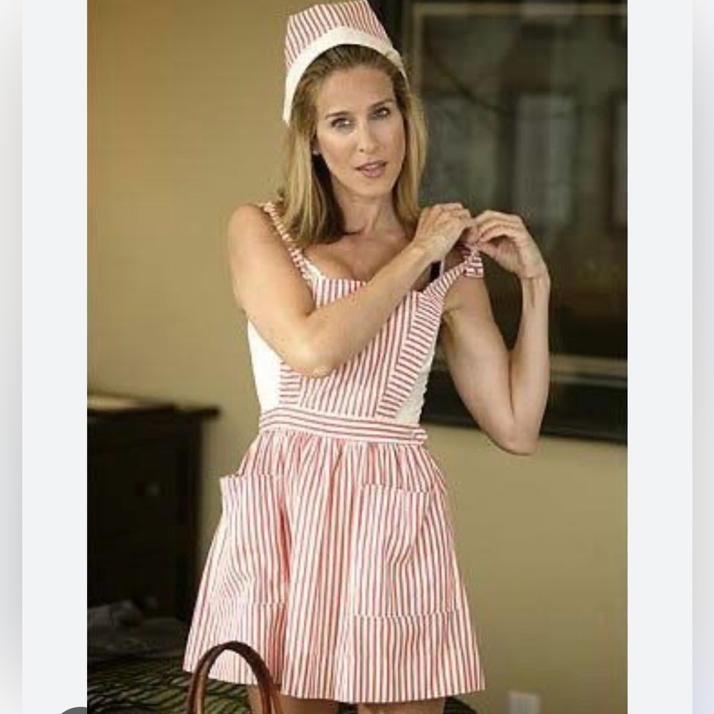 CANDY STRIPER UNIFORM ANGELICA HOSPITAL VINTAGE RED WHITE SMALL 🍭